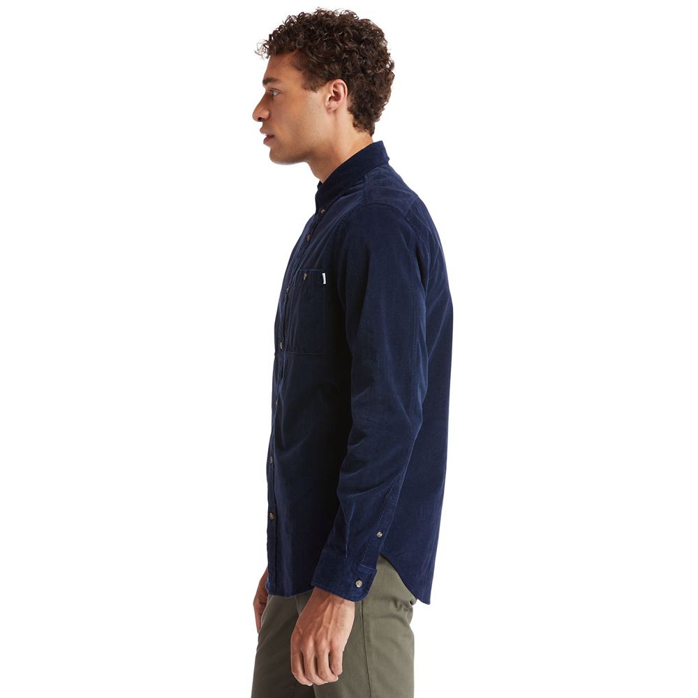 Camasi Timberland Barbati Bleumarin - Mascoma River Long-Sleeve Corduroy - Romania - ZCVNBS307